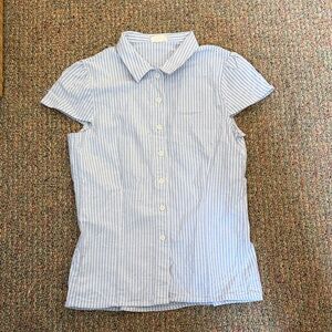 Brandy Melville Blue and White Striped Top